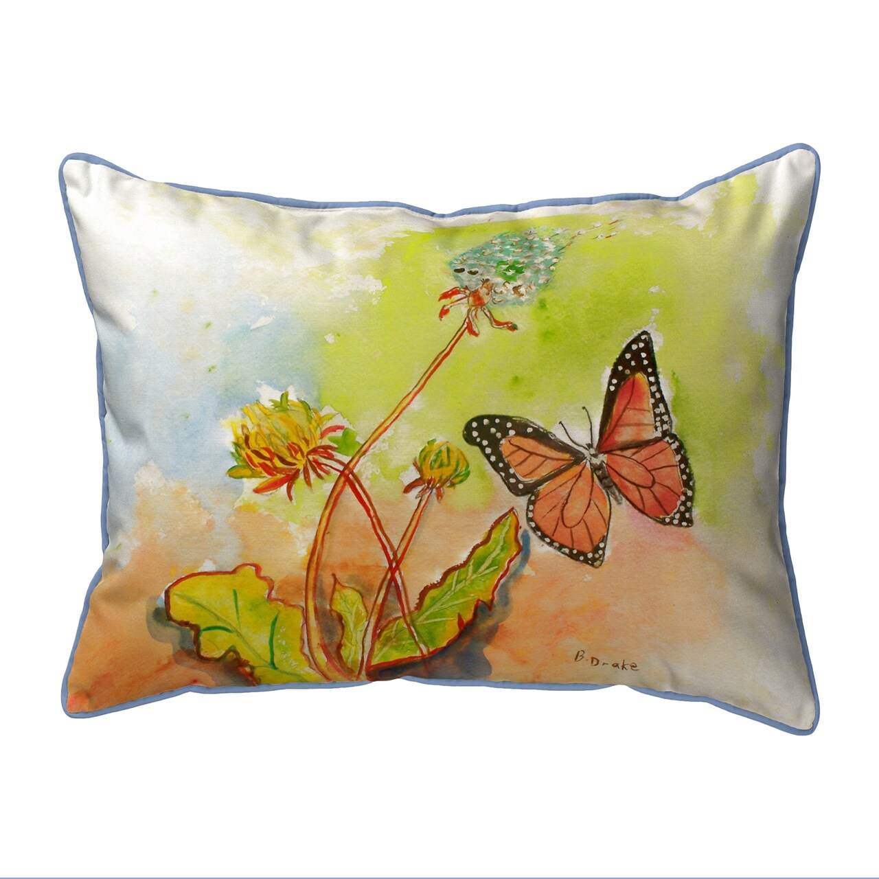Betsy Drake Betsy's Butterfly Extra Large 20 X 24 Indoor / Outdoor Pillow